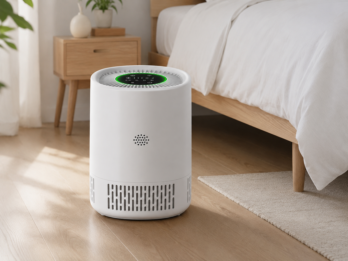 PuraNox Luftreiniger im Schlafzimmer